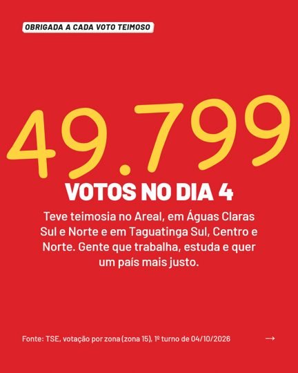 Card 2 do carrossel, agradecimento pelos votos