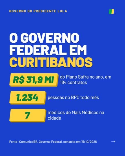 Card 4 do carrossel, o governo federal na cidade